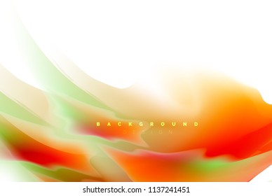 Holographic fluid colors flow, colorful liquid mixing colours motion concept. Vector illustration