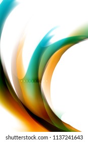 Holographic fluid colors flow, colorful liquid mixing colours motion concept. Vector illustration