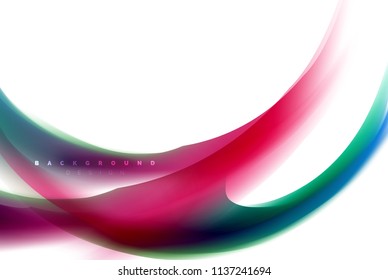 Holographic fluid colors flow, colorful liquid mixing colours motion concept. Vector illustration