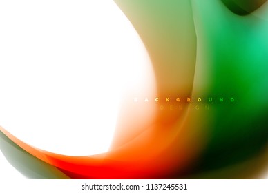 Holographic fluid colors flow, colorful liquid mixing colours motion concept. Vector illustration