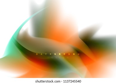 Holographic fluid colors flow, colorful liquid mixing colours motion concept. Vector illustration