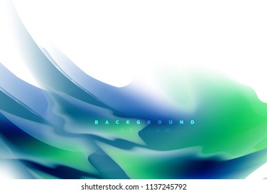 Holographic fluid colors flow, colorful liquid mixing colours motion concept. Vector illustration