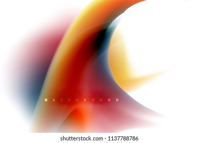 Holographic fluid colors flow, colorful liquid mixing colours motion concept. Vector illustration