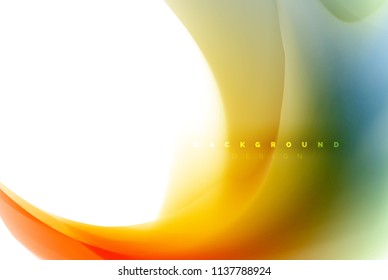 Holographic fluid colors flow, colorful liquid mixing colours motion concept. Vector illustration