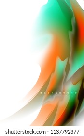 Holographic fluid colors flow, colorful liquid mixing colours motion concept. Vector illustration