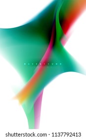 Holographic fluid colors flow, colorful liquid mixing colours motion concept. Vector illustration