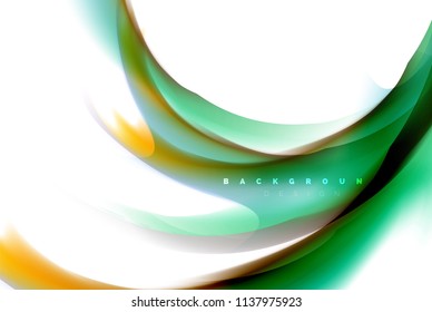 Holographic fluid colors flow, colorful liquid mixing colours motion concept. Vector illustration