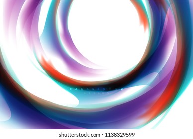 Holographic fluid colors flow, colorful liquid mixing colours motion concept. Vector illustration