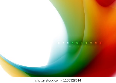 Holographic fluid colors flow, colorful liquid mixing colours motion concept. Vector illustration