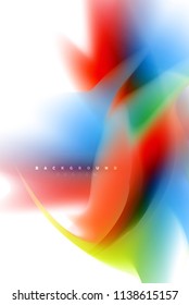 Holographic fluid colors flow, colorful liquid mixing colours motion concept. Vector illustration
