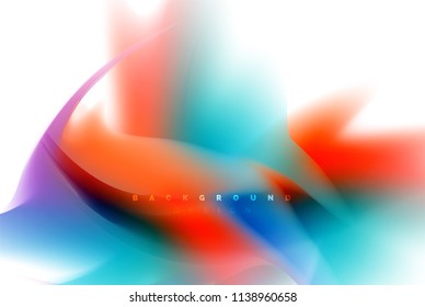 Holographic fluid colors flow, colorful liquid mixing colours motion concept. Vector illustration