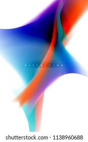 Holographic fluid colors flow, colorful liquid mixing colours motion concept. Vector illustration