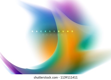 Holographic fluid colors flow, colorful liquid mixing colours motion concept. Vector illustration
