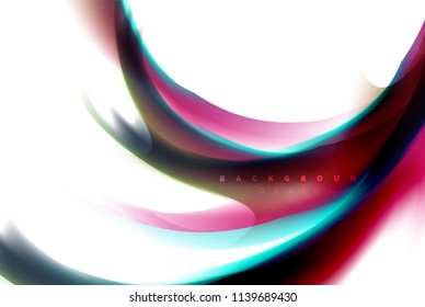 Holographic fluid colors flow, colorful liquid mixing colours motion concept. Vector illustration
