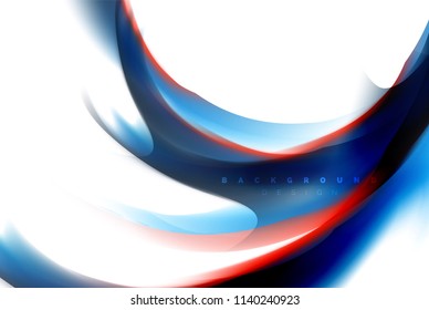 Holographic fluid colors flow, colorful liquid mixing colours motion concept. Vector illustration