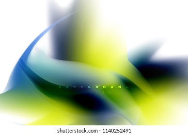 Holographic fluid colors flow, colorful liquid mixing colours motion concept. Vector illustration