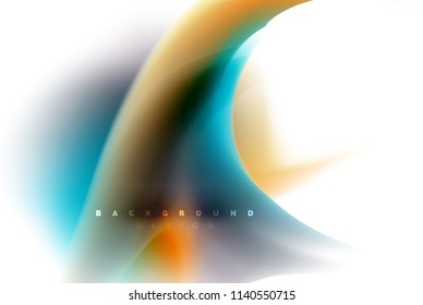Holographic fluid colors flow, colorful liquid mixing colours motion concept. Vector illustration