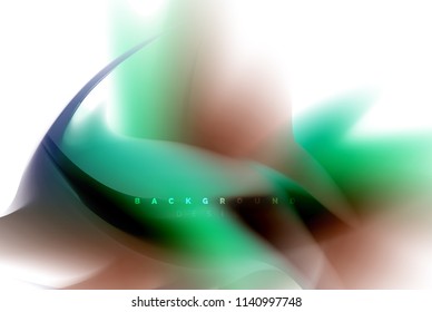 Holographic fluid colors flow, colorful liquid mixing colours motion concept. Vector illustration