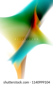 Holographic fluid colors flow, colorful liquid mixing colours motion concept. Vector illustration