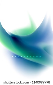 Holographic fluid colors flow, colorful liquid mixing colours motion concept. Vector illustration