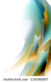 Holographic fluid colors flow, colorful liquid mixing colours motion concept. Vector illustration