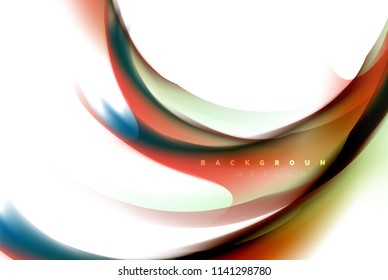 Holographic fluid colors flow, colorful liquid mixing colours motion concept. Vector illustration