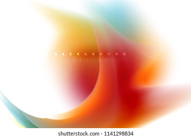 Holographic fluid colors flow, colorful liquid mixing colours motion concept. Vector illustration