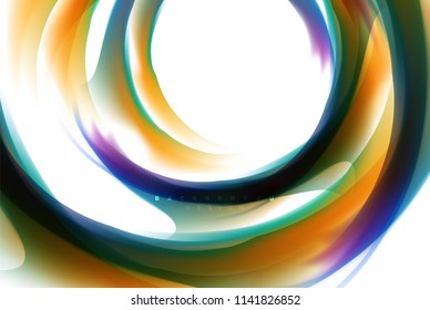 Holographic fluid colors flow, colorful liquid mixing colours motion concept. Vector illustration
