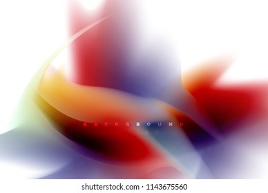 Holographic fluid colors flow, colorful liquid mixing colours motion concept. Vector illustration