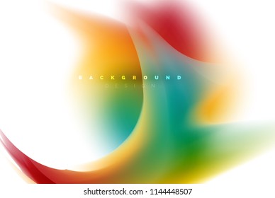 Holographic fluid colors flow, colorful liquid mixing colours motion concept. Vector illustration