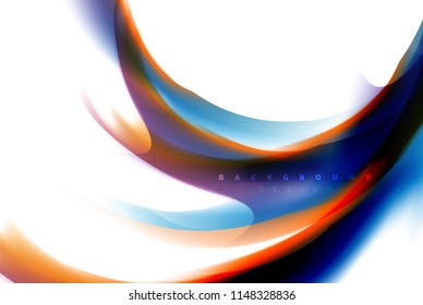 Holographic fluid colors flow, colorful liquid mixing colours motion concept. Vector illustration
