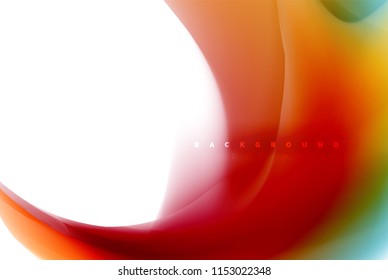 Holographic fluid colors flow, colorful liquid mixing colours motion concept. Vector illustration