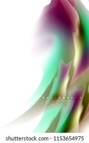 Holographic fluid colors flow, colorful liquid mixing colours motion concept. Vector illustration