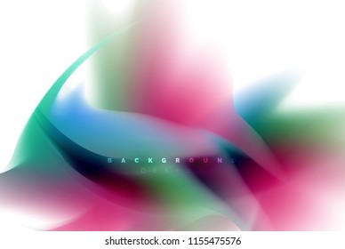 Holographic fluid colors flow, colorful liquid mixing colours motion concept. Vector illustration