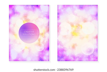 Holographic Fluid. Modern Presentation. Memphis Dots. Round Futuristic Composition. Tech Screen. Abstract Texture. Blue Shiny Design. Simple Flyer. Violet Holographic Fluid