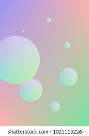 Holographic fluid with radial circles. Geometric shapes on gradient background. Modern hipster template for poster, covers, banners, flyers, report, brochure. Minimal holographic fluid in neon colors.