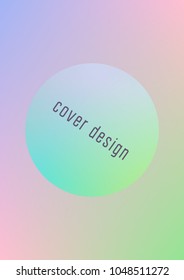 Holographic fluid with radial circles. Geometric shapes on gradient background. Modern hipster template for poster, covers, banners, flyers, report, brochure. Minimal holographic fluid in neon colors.
