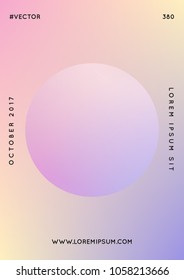 Holographic fluid with radial circles. Geometric shapes on gradient background. Modern hipster template for poster, covers, banners, flyers, report, brochure. Minimal holographic fluid in neon colors.