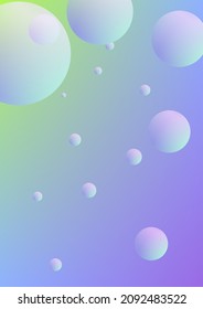 Holographic fluid with radial circles. Geometric shapes on gradient background. Modern hipster template for poster, covers, banners, flyers, report, brochure. Minimal holographic fluid in neon colors.