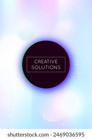 Holographic Fluid. Trendy Flyer. Light Iridescent Composition. Violet Magic Shape. Geometric Background. Science Dots. Minimal Presentation. Soft Concept. Purple Holographic Fluid