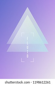 Holographic fluid with triangles. Geometric shapes on gradient background. Modern hipster template for poster, covers, banners, flyers, report, brochure. Minimal holographic fluid in neon colors.
