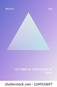 Holographic fluid with triangles. Geometric shapes on gradient background. Modern hipster template for poster, covers, banners, flyers, report, brochure. Minimal holographic fluid in neon colors.