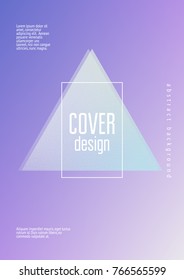 Holographic fluid with triangles. Geometric shapes on gradient background. Modern hipster template for poster, covers, banners, flyers, report, brochure. Minimal holographic fluid in neon colors.