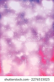 Holographic Fluid. Vibrant Dots. Shiny Banner. Violet Soft Background. Summer Flyer. Round Halftone Backdrop. Liquid Texture. Hipster Pattern. Purple Holographic Fluid