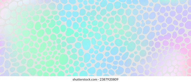Holographic foil background with iridescent texture. Rainbow and silver gradient vector print. Leopard pearlescent abstract gradation design. Shiny animal dots wallpaper.