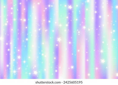 Fondo de lámina holográfica con textura de arco iris. Impresión de neón degradado iridiscente con efecto láser y textura metálica. Fondo de pantalla vectorial nacarado