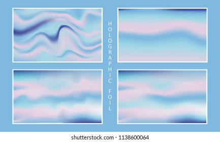 Holographic foil backgrounds set.