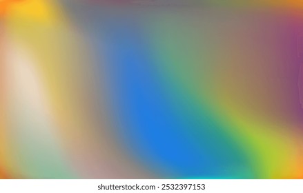 Lámina holográfica. Gradiente iridiscente del arco iris. Lámina holográfica. Antecedentes Abstractas. Plantilla creativa de neón para el Anuncio. Ilustración vectorial de color suave fácilmente editable.