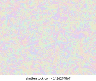 Holographic foil. Modern hologram hipster design. Beautiful rainbow background. Colorful texture. Iridescent art. Trendy stylish design neon color. Multicolor wallpaper for design. Marble pattern 
