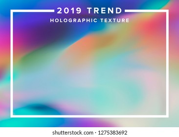 Holographic foil/ paper vector texture. 2019 Trends: Glossy iridescent pastel texture with stains and irregularities. Vaporwave/ retrowave style inspiration.